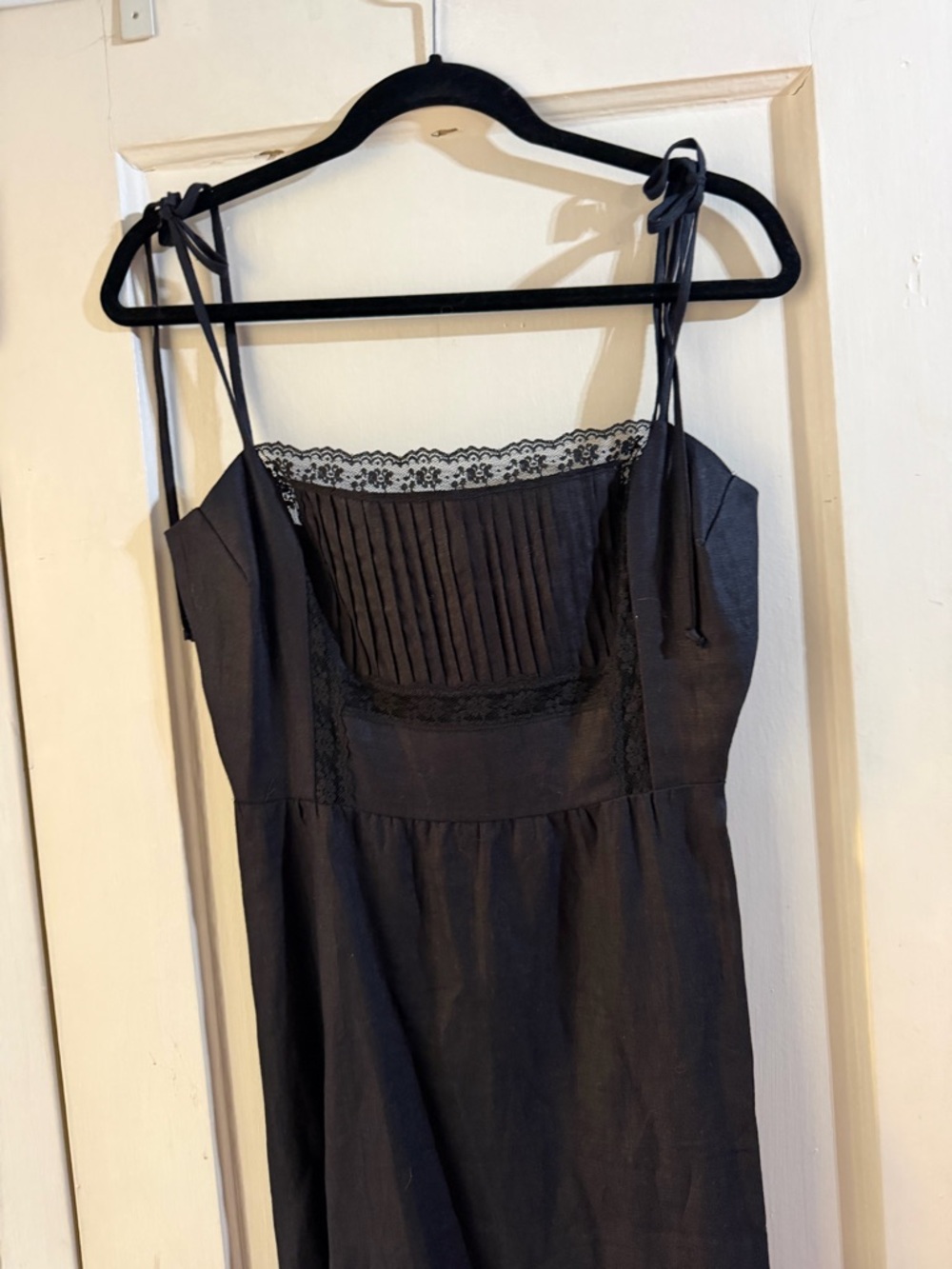 NWT Reformation Wyoming Linen Dress Black Midi 8 - Picture 7 of 14